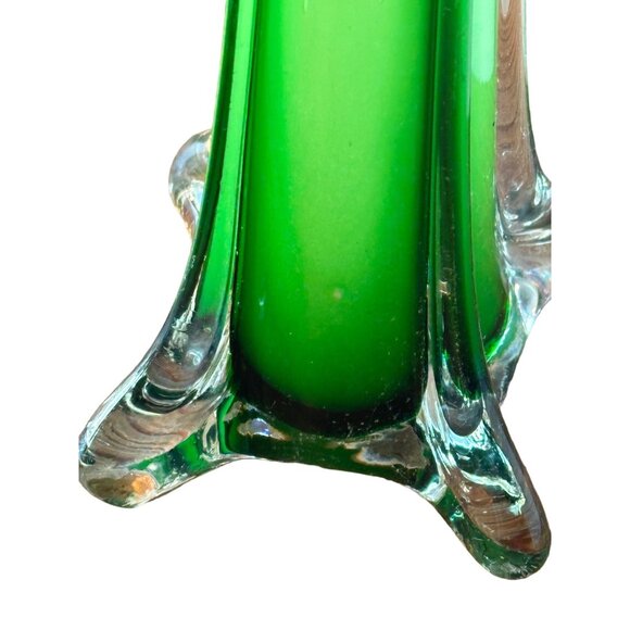 MCM Retro Green and White Vase 11 3/4” Tall - Picture 5 of 8